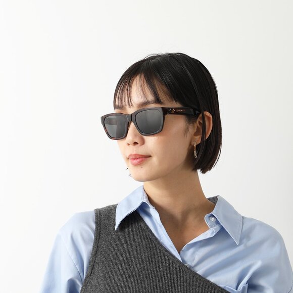 Celine CL40206I 01E Sunglasses Shiny Black Square Frame - Picture 3 of 10